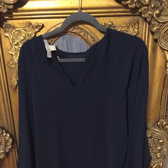 Michael Kors navy long sleeve blouse - Picture 3 of 5